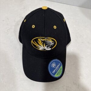TOP OF THE WORLD Hat Boys Youth Black Adjustable Mizzou Tigers Cotton Baseball